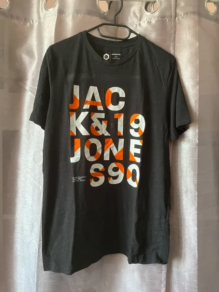 T-shirt jack & Jones noir et orange