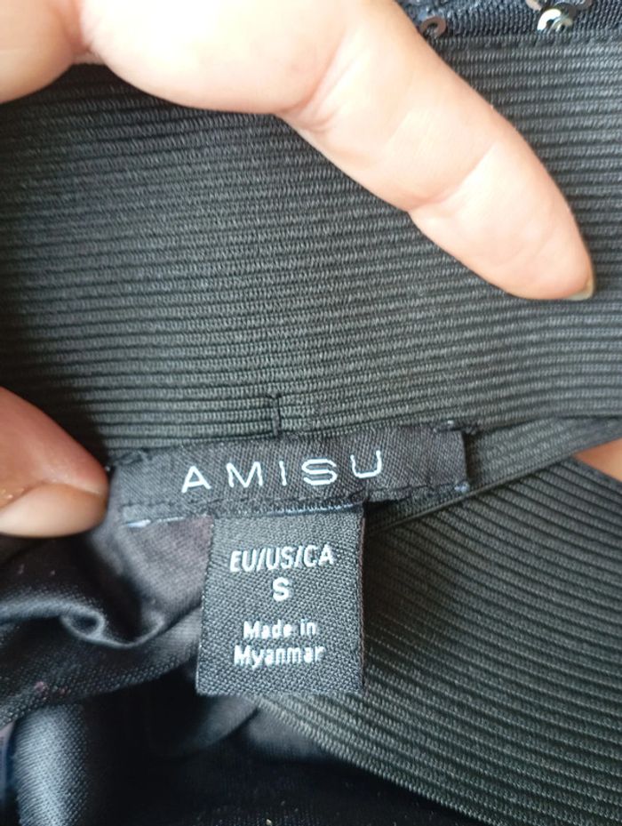 Pantalon noir à sequins - AMISU taille 36 - photo numéro 4