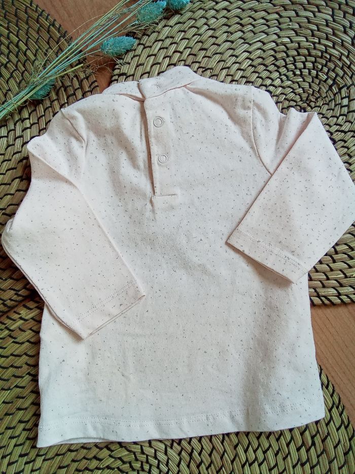 Sous-pull rose à paillettes grises DPAM taille 6 mois - photo numéro 5