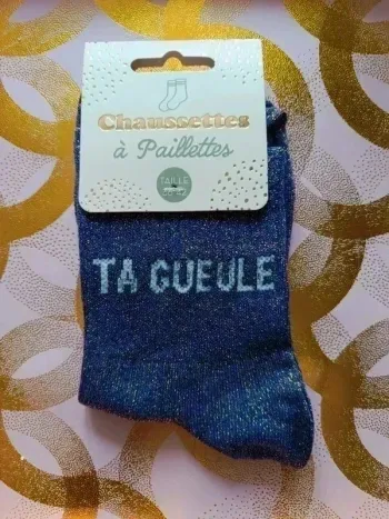 Chaussette à paillettes message