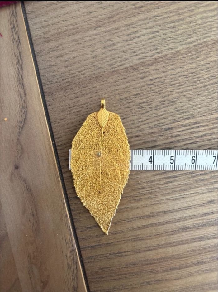 Pendentif feuille dorée - photo numéro 3