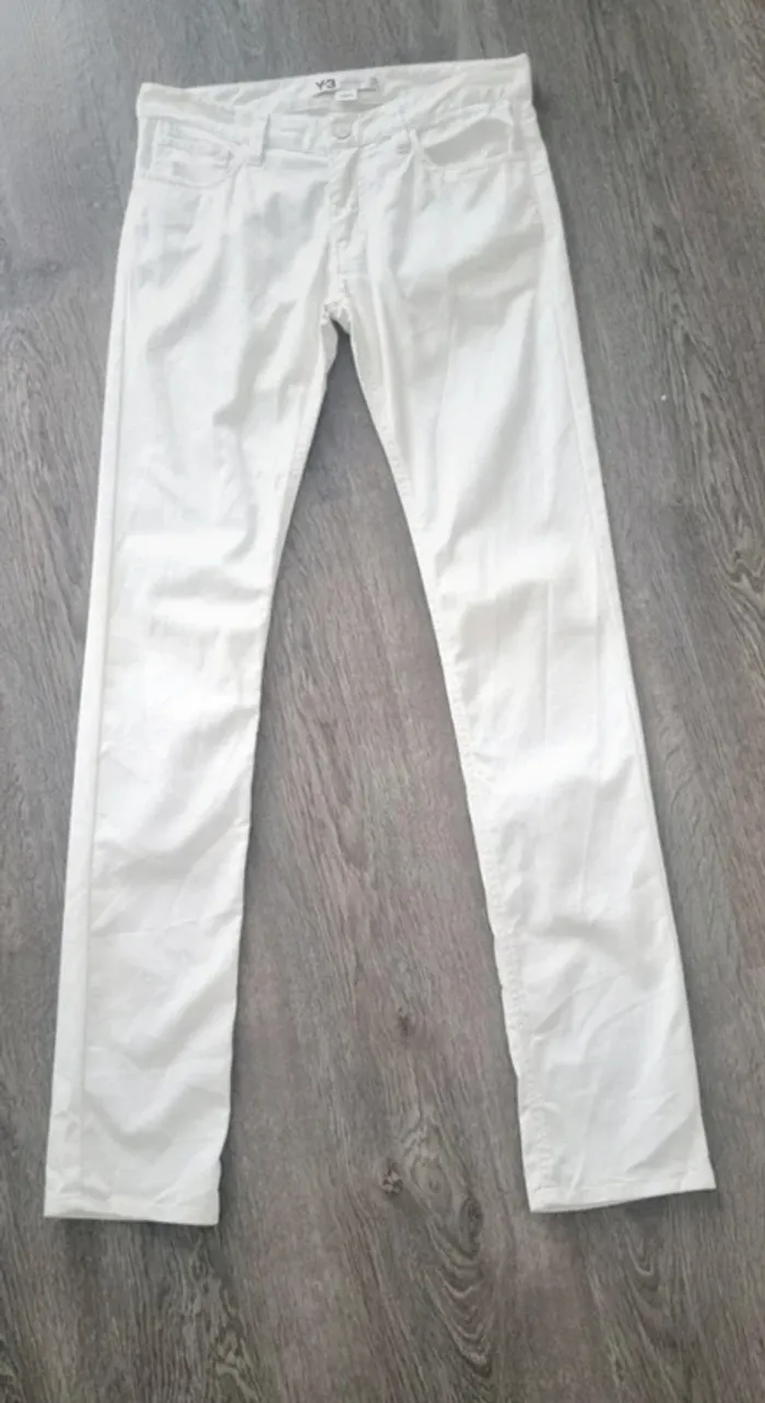 Pantalon jean blanc slim y3 yohji yamamoto adidas