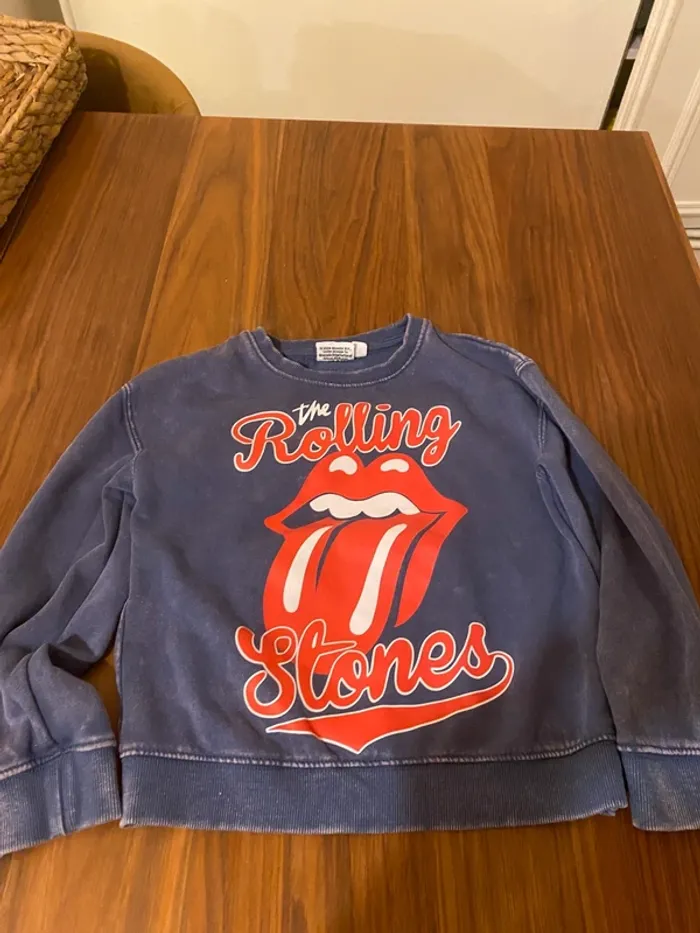 Sweat bleu The Rolling stones 7-8 ans Primark
