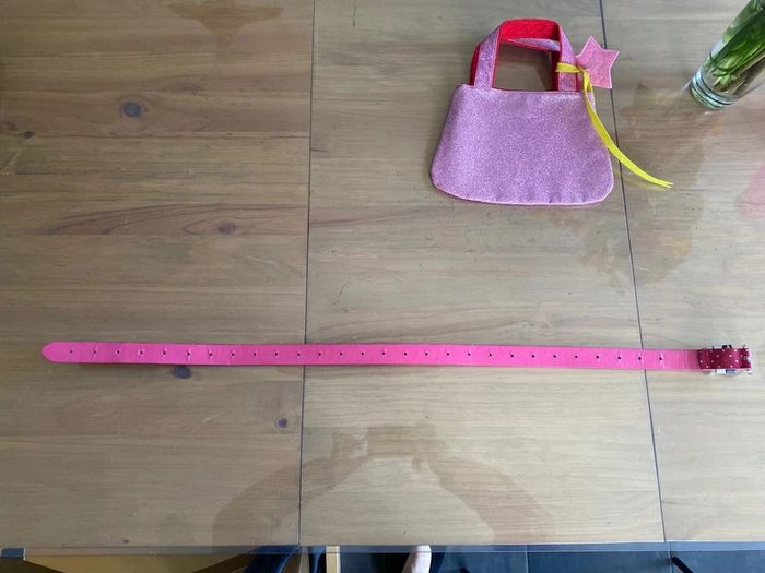 Sac rose à paillettes Pakhuisoost et ceinture rose petite fille - photo numéro 15