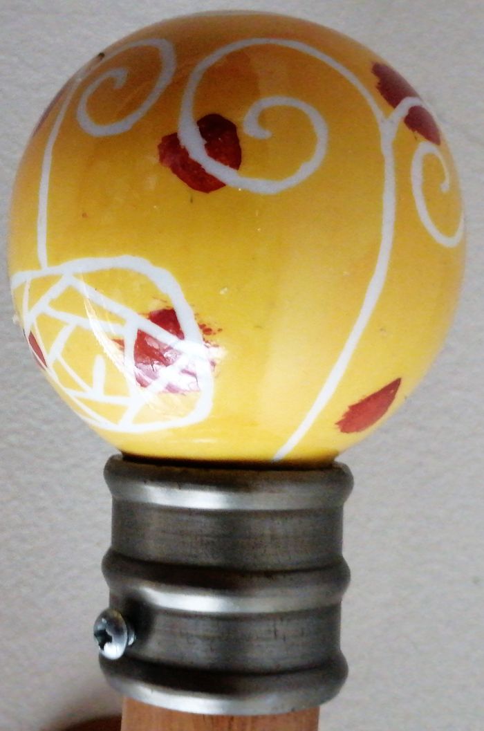 Boule décorative pour tringle à rideaux en céramique - photo numéro 2