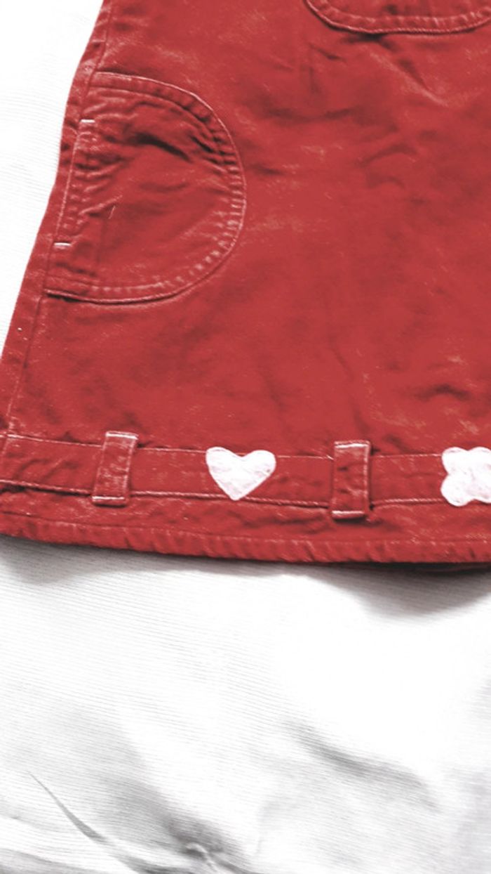 Robe salopette en velours rouge 18 mois - photo numéro 2