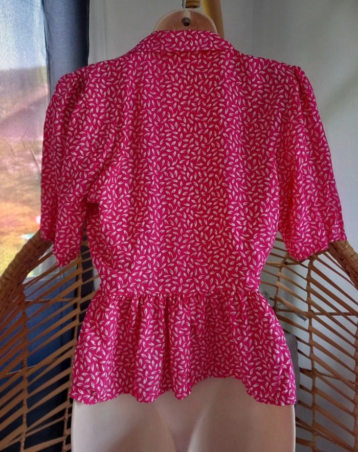 Top peplum manches courtes à motif taille 38 - photo numéro 4