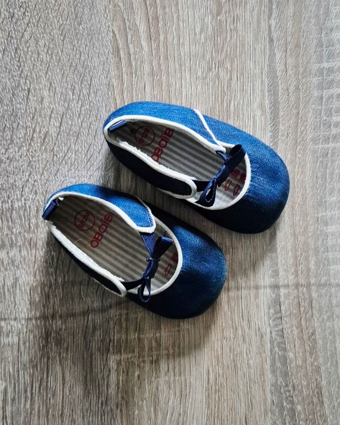 Chaussure bébé type Mary Jane Obaïbi - Style Denim - 6/12 mois - photo numéro 3