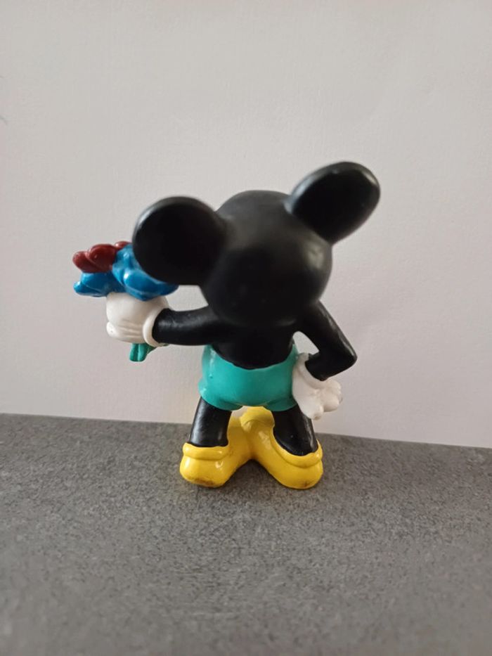 Figurine mickey mouse vintage bouquet de fleurs - photo numéro 3