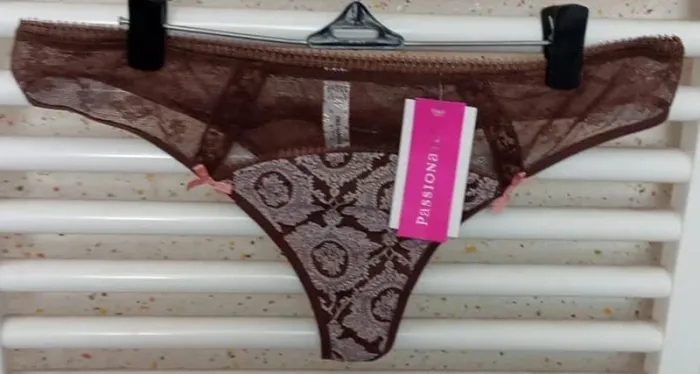 Tanga / Culotte en dentelle marron avec motif blanc Passionata Taille 46 (FR) - photo numéro 2