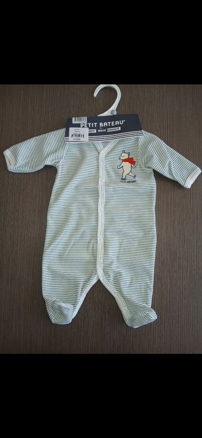 Pyjamas chaud velours garçon petit bateau naissance 0 mois