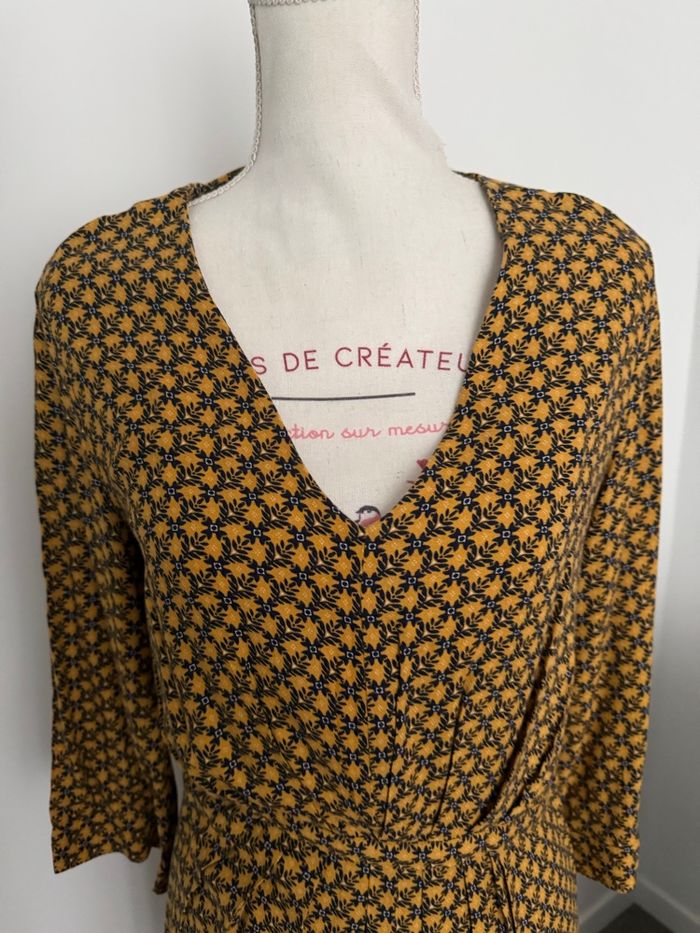 Robe jaune à motifs Promod taille 40 ou L - photo numéro 2