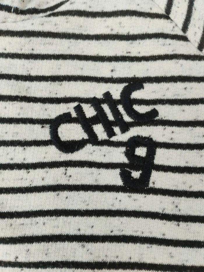 Robe manches courtes avec capuche 6 ans fille Orchestra gris et noir rayé - photo numéro 4