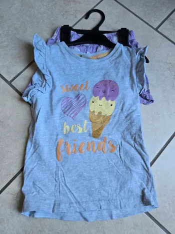pyjama 2 pièces short gris et violet Action