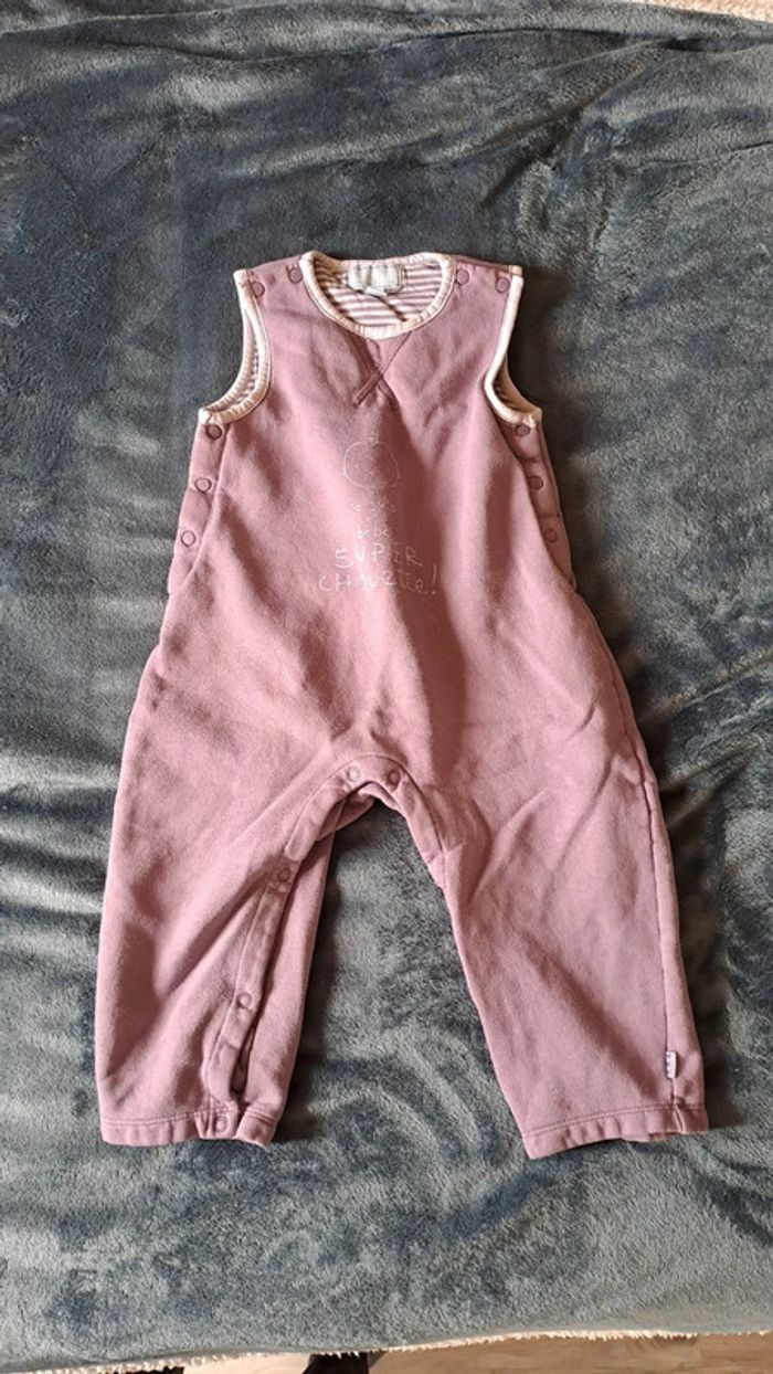 💚Pyjama Salopette velours bébé  "Super chouette" Taille 2 ans
