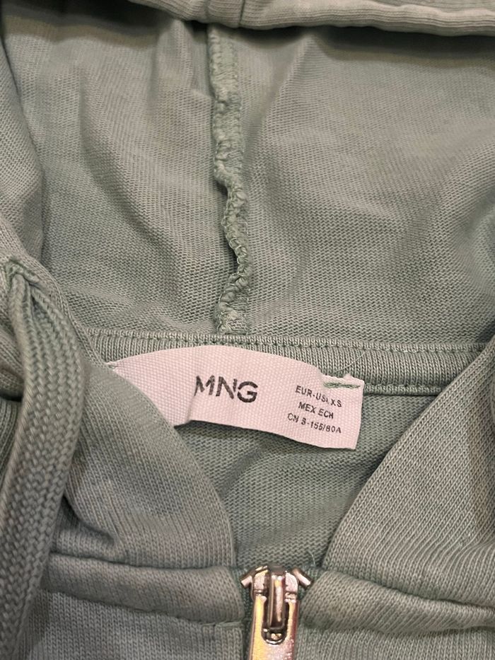 Ensemble vert clair lot sweat zippe à capuche, jogging et short mango taille XS/34 - photo numéro 3