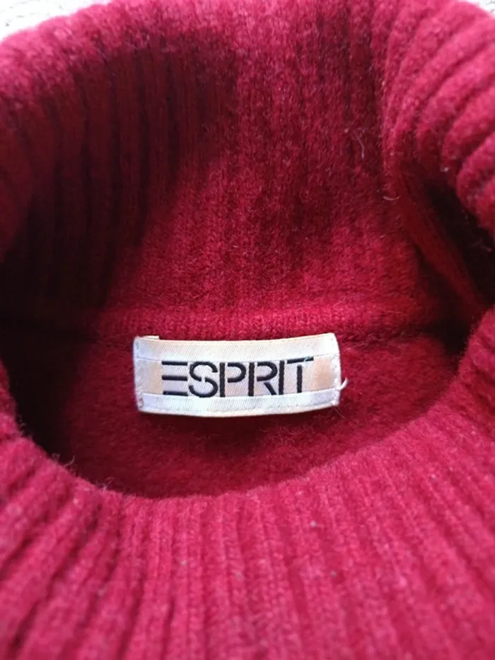 Pull Esprit t.S 80% laine bordeaux - photo numéro 4