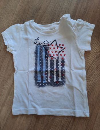 T-shirt blanc à manches courtes imprimé étoiles "Levi's" 18 mois