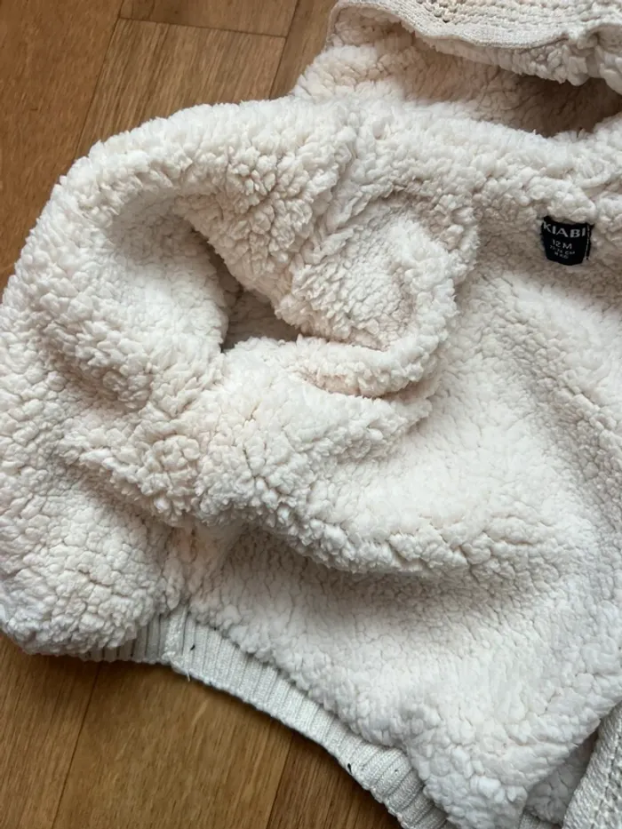 Gilet fourré beige 12 mois - photo numéro 4