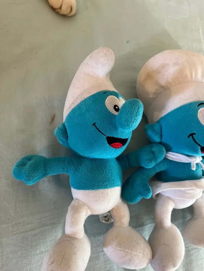 3 peluches schtroumpfs - photo numéro 2