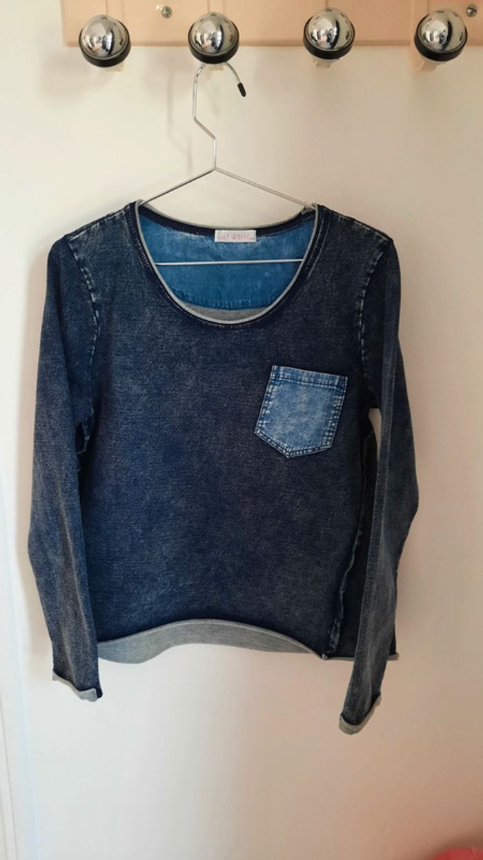 Sweat jean bleu taille S