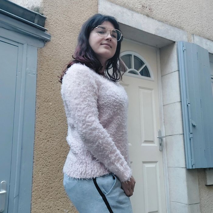 Pull pilou rose pâle pour taille M - photo numéro 4