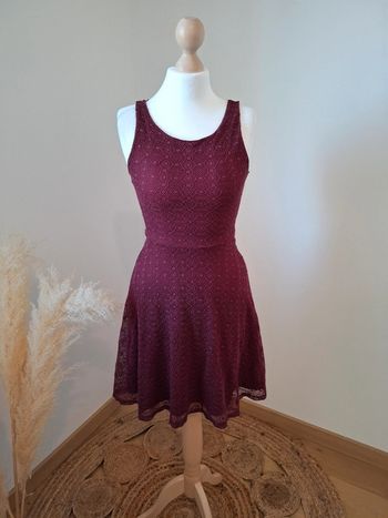 Robe Bordeaux en dentelle Jennyfer taille XS 34