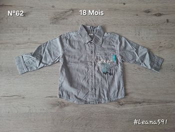 🌷N°62🌷Chemise Longues Manches - 18 Mois🌷