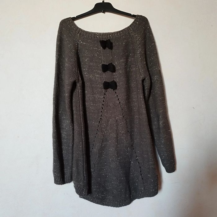 Pull marron effet brillant - photo numéro 2