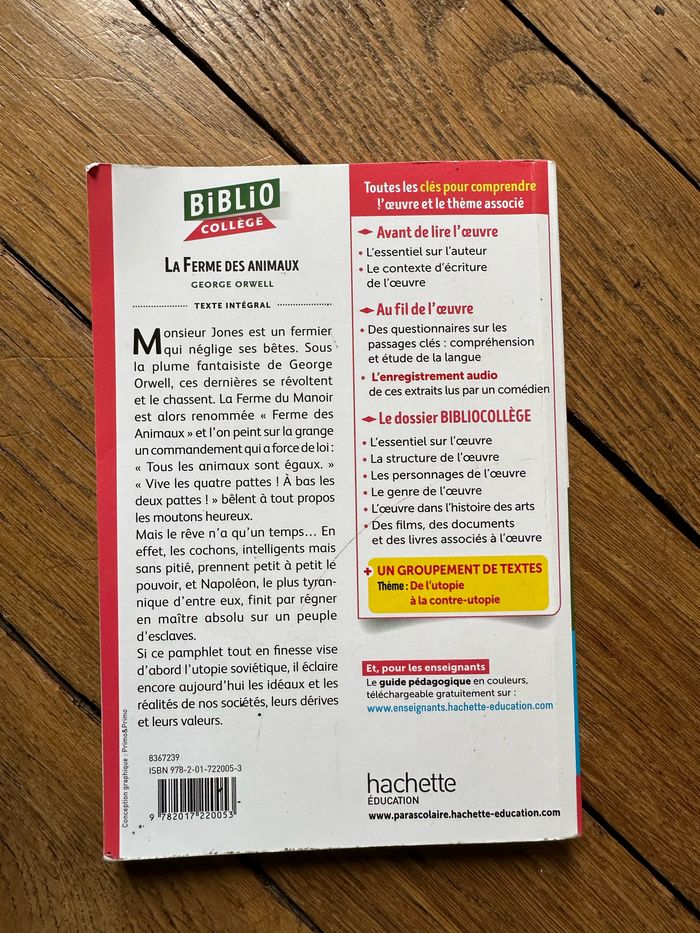 Livre La Ferme des Animaux  G. Orwell - photo numéro 2