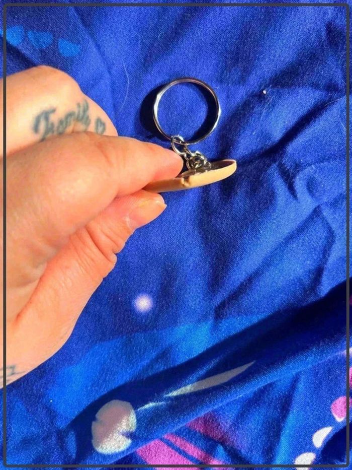 Porte clef cœur crème - photo numéro 3