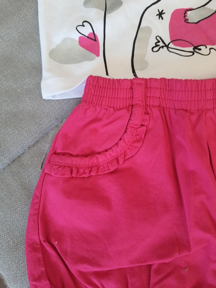 Ensemble short et tee-shirt Catimini taille 18 mois neuf avec étiquettes - photo numéro 3