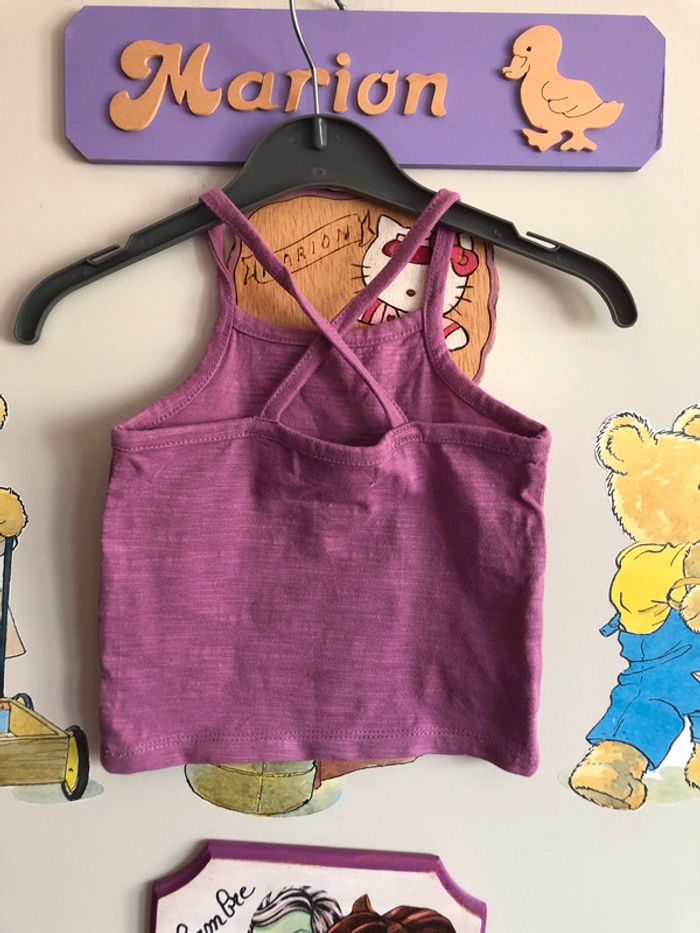 Débardeur violet à motifs, taille 3 mois, marque Kitchoun. - photo numéro 2