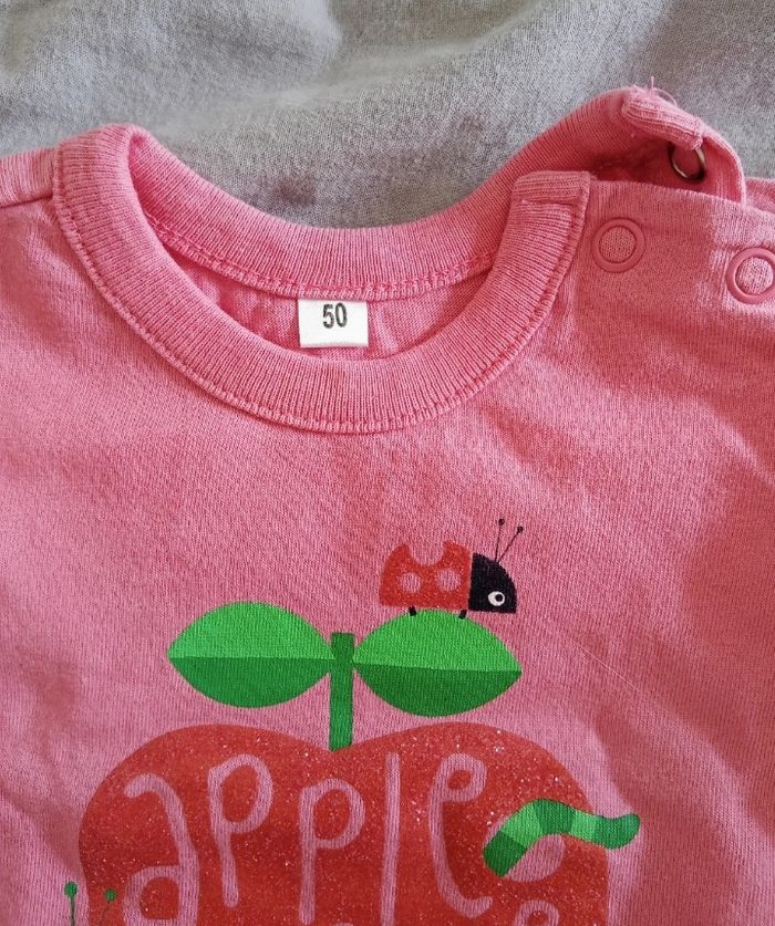 T-shirt ML rose "pomme" _ T.50cm - photo numéro 4