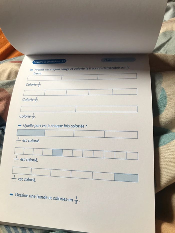 Feuilles d’exercices fractions 8-9 ans ce2 - photo numéro 3