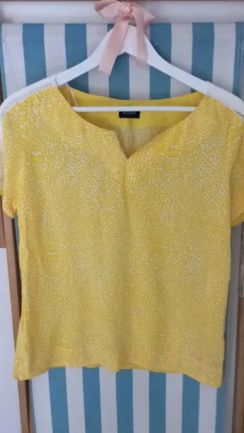 Blouse KOOKAI jaune imprimé léopard 40 neuf