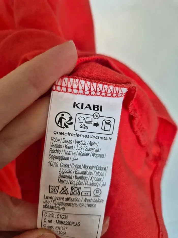 robe d'été KIABI taille 2 ans 92cm Rouge maman je t'aime 🌸 collection 2025 - photo numéro 4