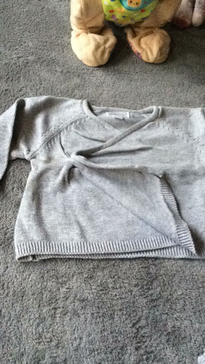 Gilet naissance gris - photo numéro 2