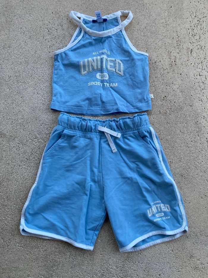 Ensemble okaidi bleu et blanc