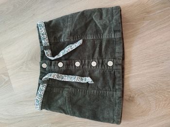 Mini jupe velours ceinture fleurs