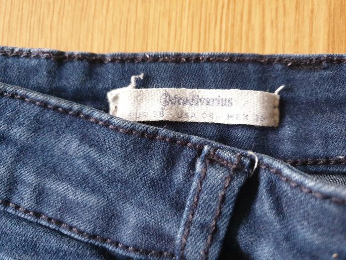 Jean femme Stradivarius T36 long 100cm super hight waist fit bleu foncé - photo numéro 6