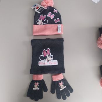 Ensemble minnie bonnet + cache cou + gants