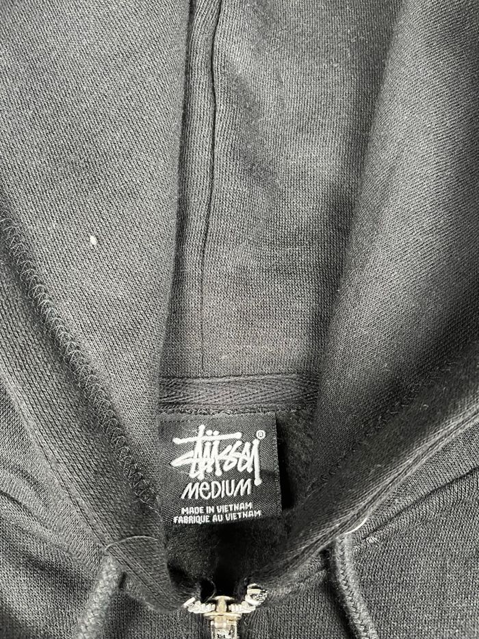 Pull à Capuche à Zip - Stussy - Noir et Blanc - Taille M - photo numéro 7