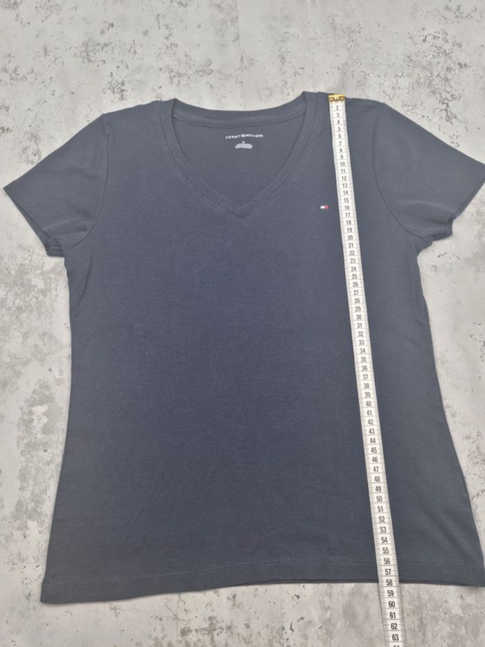 T-shirt col V Tommy Hilfiger bleu marine – Taille M Femme - photo numéro 5