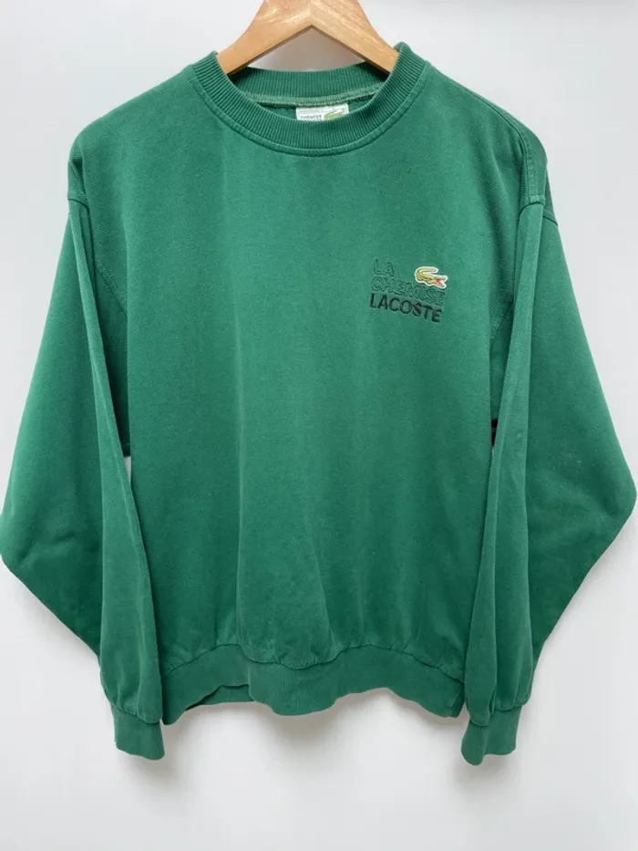 Crewneck vintage 80s green Lacoste Vintage Mens Medium made in France 🇫🇷