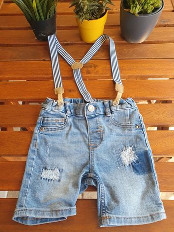 Bermuda Jean Bretelles H&M 12 mois