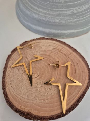 Boucle d'oreille étoile acier