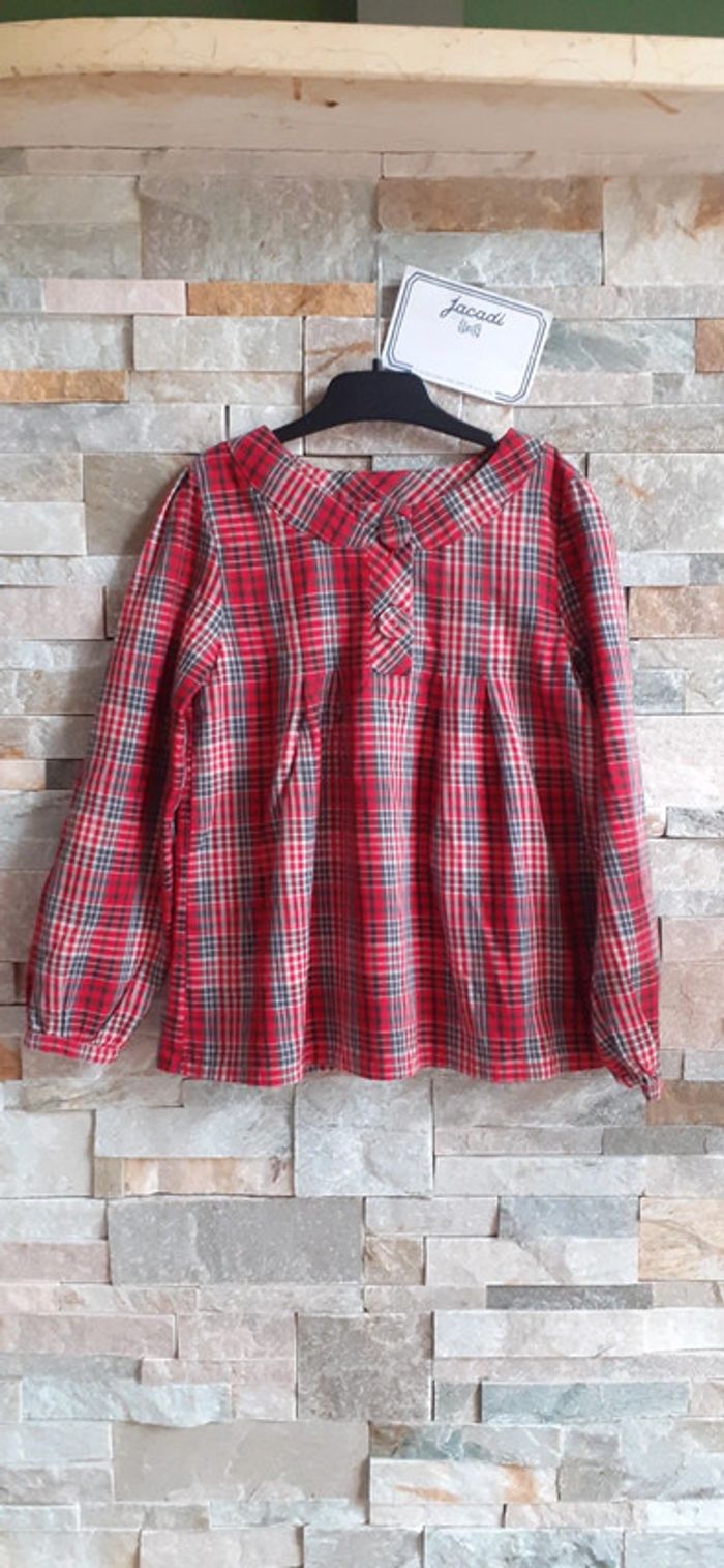 Haut blouse rouge à carreaux 6 ans Jacadi