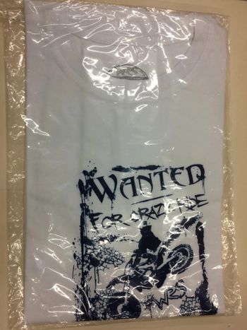 T-shirt motocross Wanted bleu M