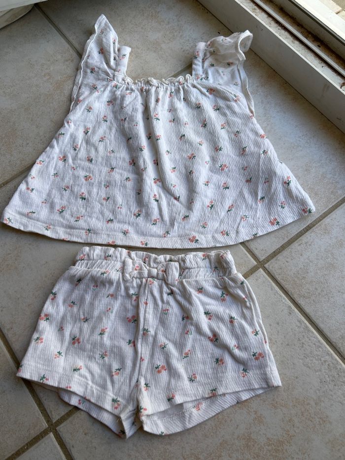 Ensemble, débardeur, short, bébé fille - photo numéro 1